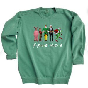 Friends Christmas Sweatshirt, Christmas Movie Watching Sweatshirt, Comfort Color